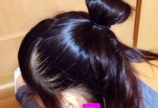 ♡ゴム2本でお団子ヘアー♡