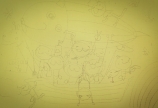 アクリル絵の具で描く「移動美容室」