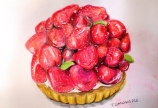 「いちごタルト」を描く
