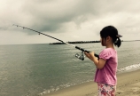 さくら、釣りデビュー