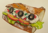 名刺2枚の大きさに描く「サンドイッチ」②