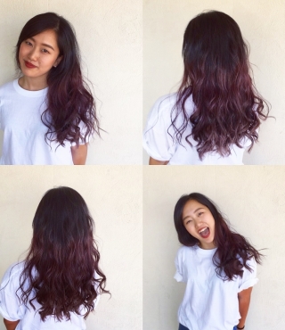 パッツンロング/グラデーションカラー