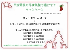 🎄美髪で過ごそうキャンペーン🎄