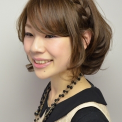 編み込みボブスタイル